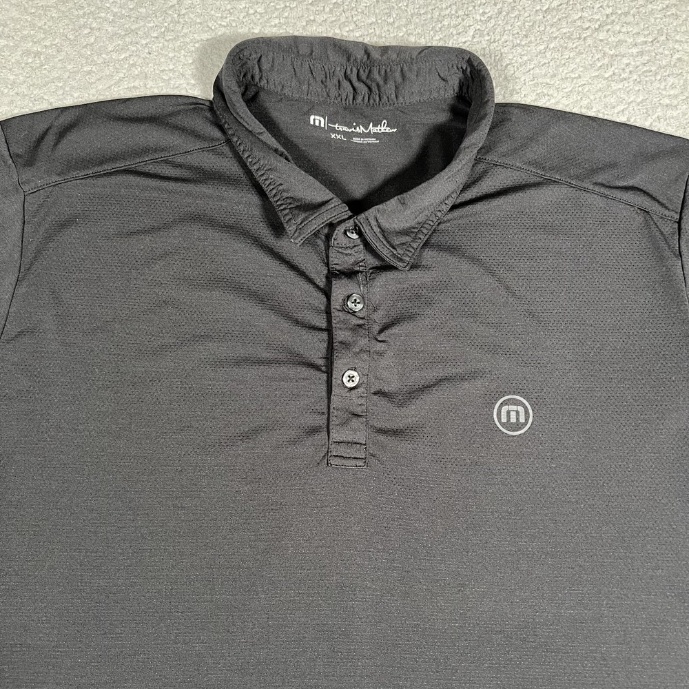 Travis‎ Mathew Shirt Mens XXL Black Casual Preppy Golf Polo Stretch Performance